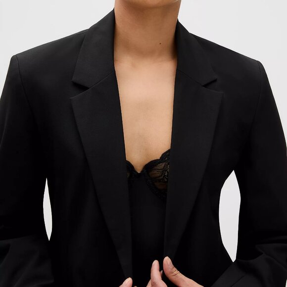 NWT CALVIN KLEIN Women's Refined Stretch Cinch Blazer Black Size Small - Picture 6 of 11